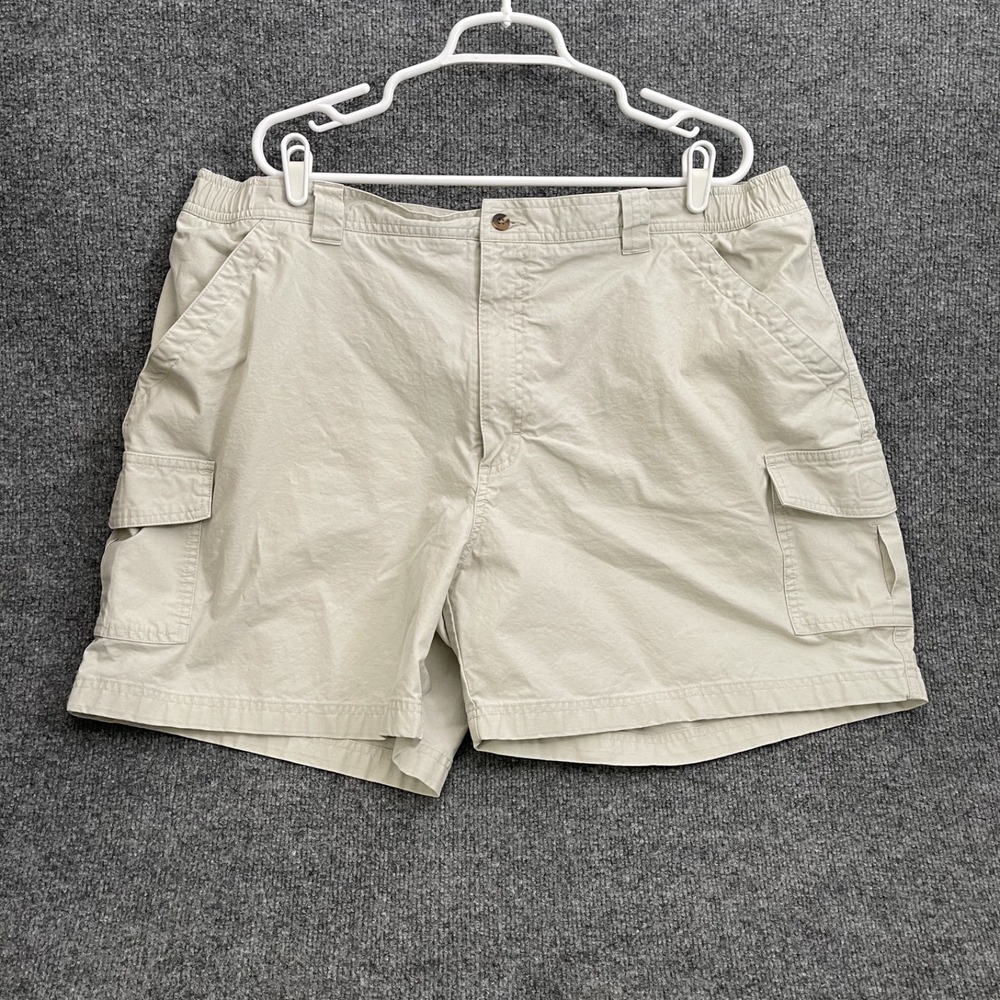 L.L. Bean Tropic-Weight Comfort Waist Cargo Shorts Mens Sz 44 Cotton Beige